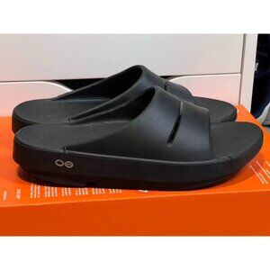 Oofos Ooahh Sport Black Recovery Slide Sandals Size Men 5 Women 7 Gently Worn
